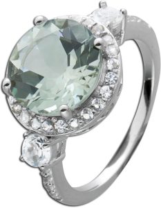 Topas Ring Silber 925 hellgrüner Amethyst Edelstein
