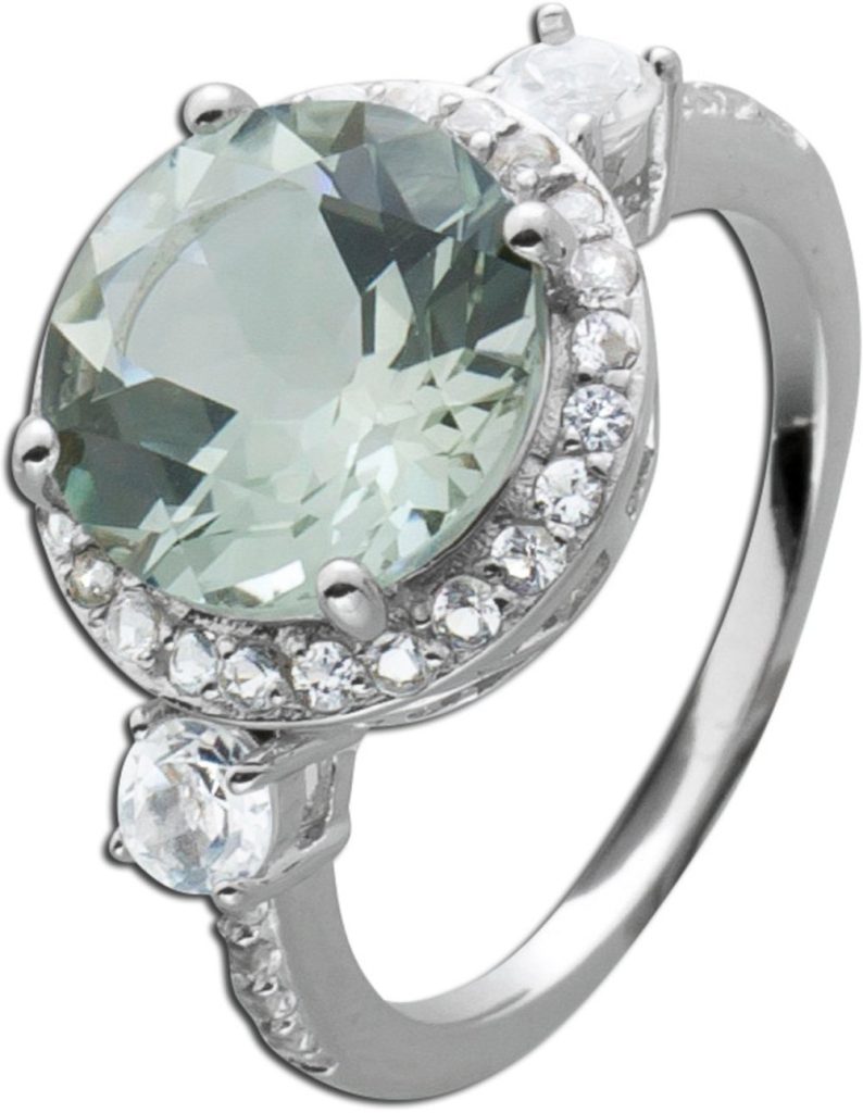 Topas Ring Silber 925 hellgrüner Amethyst Edelstein