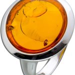 Bernsteinring Silber 925 cognac brauner Edelstein
