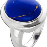 Damenring Silber 925 synthetischer azurblauer Lapislazuli