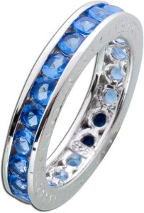 Memoire Ring Alliance Ring Silber 925 saphirblaue Zirkonia