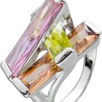 Zirkoniaring Silber 925 pink grün orange Zirkonia Steine