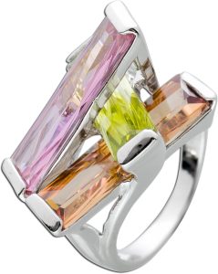 Zirkoniaring Silber 925 pink grün orange Zirkonia Steine
