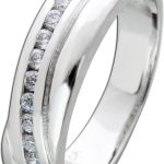 Damenring Silber 925 weiße Zirkonia Steine poliert