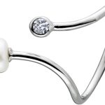 Perlenring Silber 925 Süsswasser Perle 5.9mm weißer Zirkonia