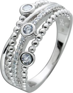 Damenring Silber 925 weiße Zirkonia Steine