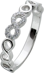 Infinity Ring Silber 925 weiße Zirkonia Steine