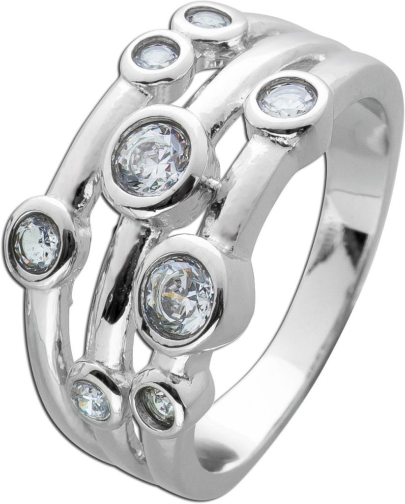 Damenring Silber 925 weiße Zirkonia Steine