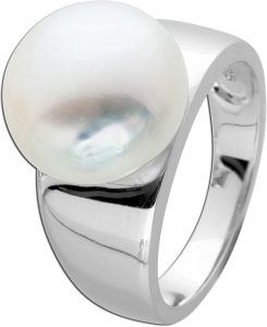 Perlenring Silber 925 weiße Süßwasserperle 11mm
