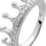 Damenring Silber 925 weiße Zirkonia Kronendesign