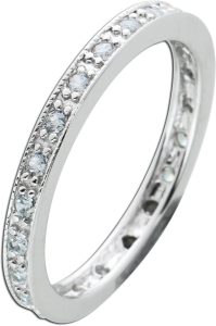 Memoire Alliance Ring Silber 925 weiße Zirkonia Steine