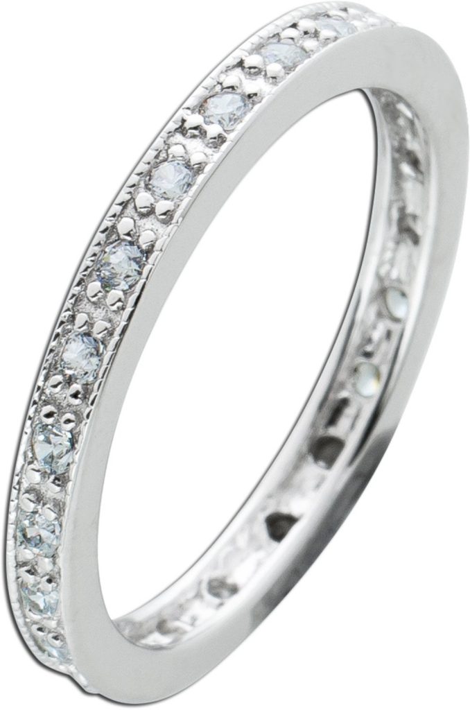 Memoire Alliance Ring Silber 925 weiße Zirkonia Steine