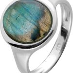 Edelsteinring Silber 925 grün blauer Labradorit