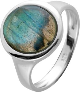 Edelsteinring Silber 925 grün blauer Labradorit