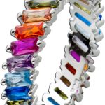 Memoire Damenring Silber 925 bunte Zirkonia Steine