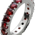 Memoire Ring Silber 925 rote Zirkonia Steine