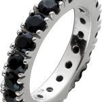 Memoire Ring Silber 925 schwarze Zirkonia Steine