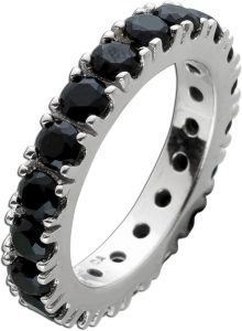Memoire Ring Silber 925 schwarze Zirkonia Steine