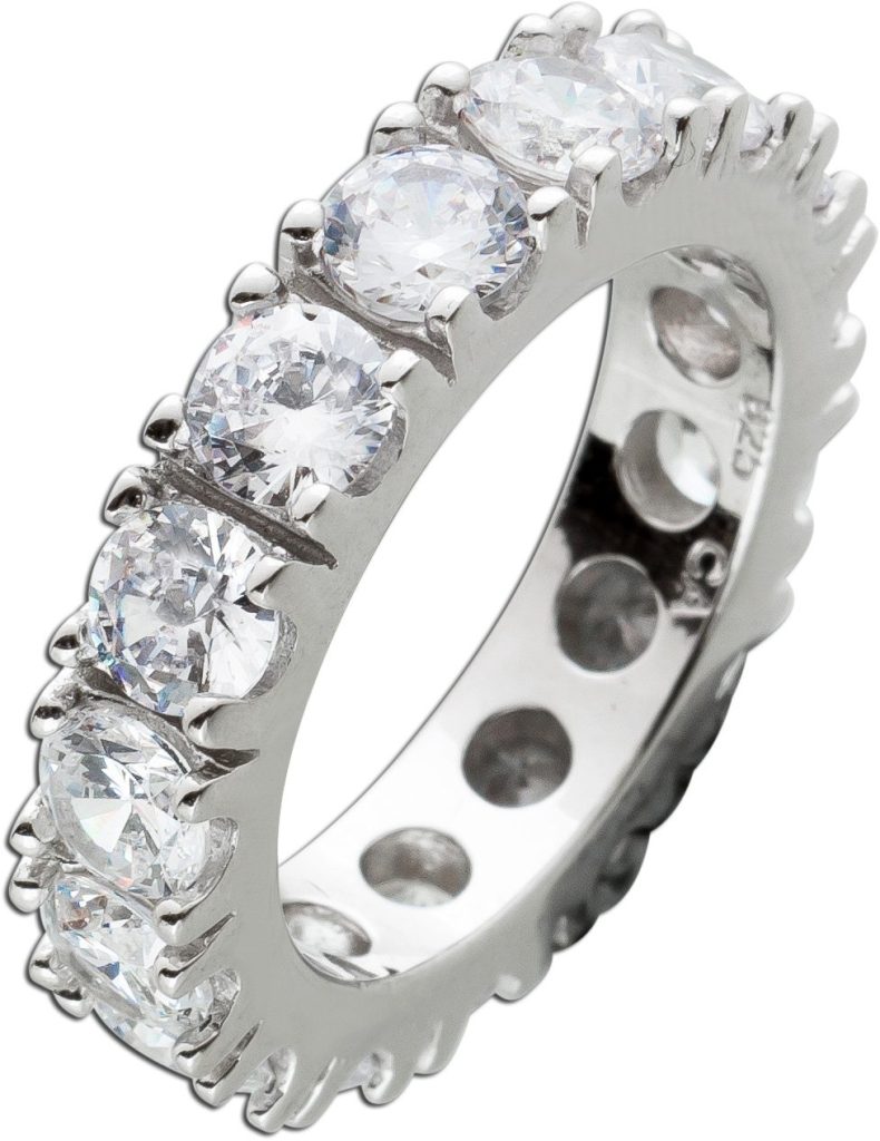 Memoire Alliance Ring Silber 925 weiße Zirkonia Steine