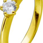 Solitärring Silber 925 vergdoldet Zirkonia 0.25ct Verlobungsring