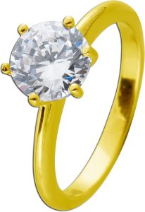 Solitärring Silber 925 vergoldet Zirkonia 2.0ct. Verlobungsring