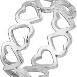 Herzring Silber 925 rhodiniert poliert