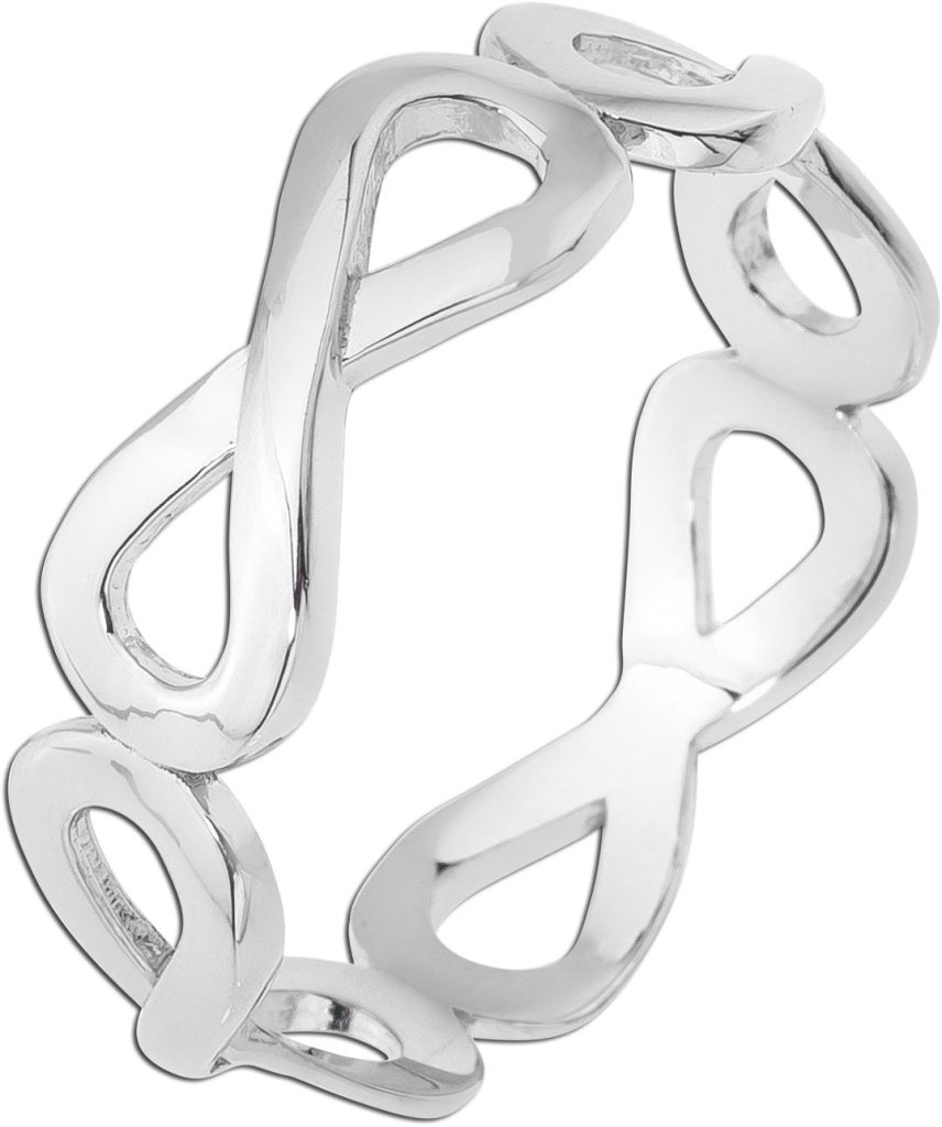 Infinity Ring 925 Silber rhodiniert poliert
