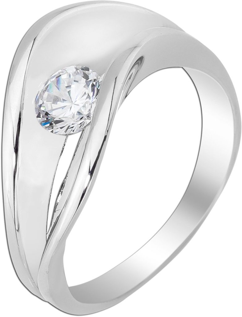 Spannring Silber 925 poliert rhodiniert Zirkonia