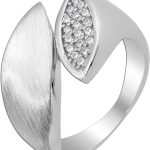 Zirkoniaring Silber 925 weiße Zirkonia mattiert