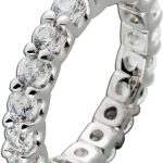Memoire Ring Silber 925 rhodiniert weiße Zirkon Edelsteine