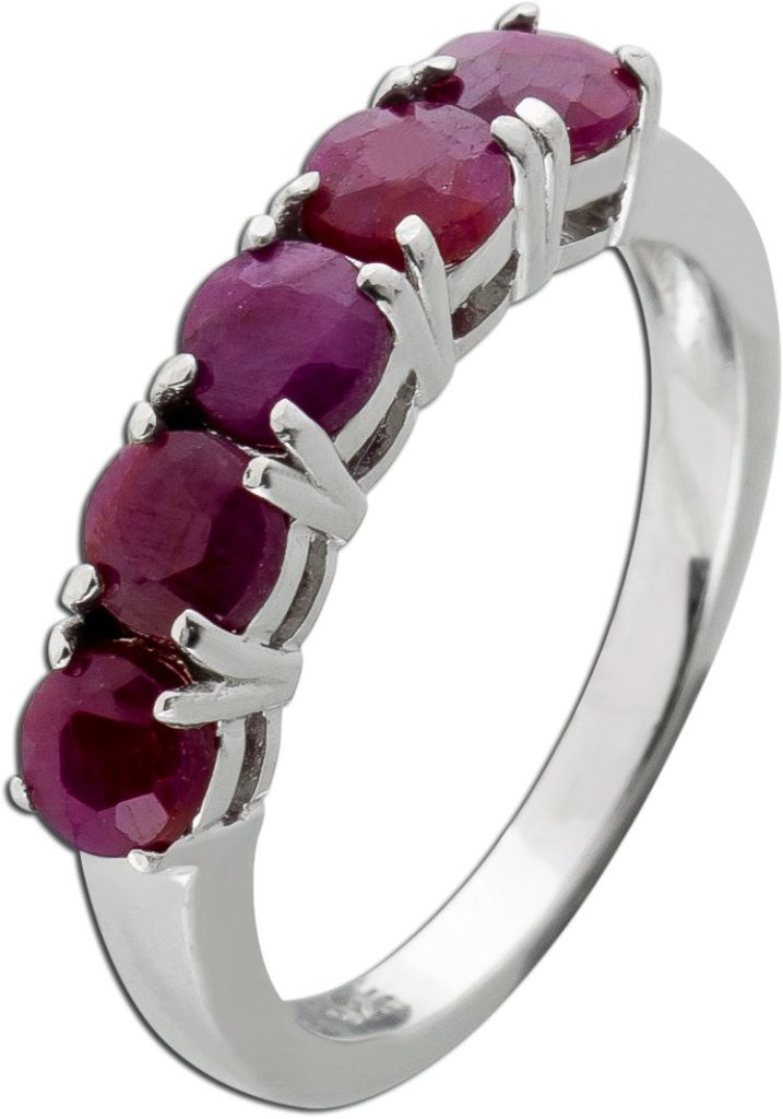 Rubin Memoire Ring Silber 925 rote Edelsteine
