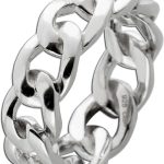 Damenring Silber 925 rhodiniert Panzerkettendesign