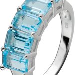 Blautopas Ring Silber 925 wasserblaue Edelsteine