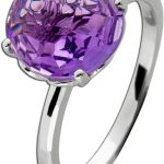 Amethyst Ring Silber 925 Solitär lila Edelstein Brasilien