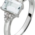 Zirkon Ring Silber 925 weißer Edelstein weiße Zirkonia