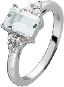 Zirkon Ring Silber 925 weißer Edelstein weiße Zirkonia