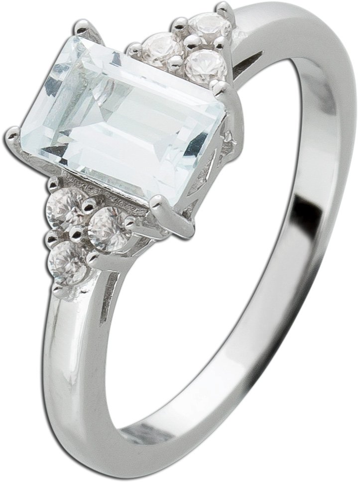 Zirkon Ring Silber 925 weißer Edelstein weiße Zirkonia
