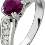 Rubin Ring Silber 925 roter Edelstein weiße Topase