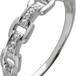 Kettenring Silber 925 weiße Zirkonia poliert