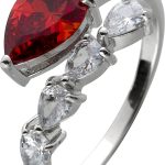 Damenring Silber 925 weiße orange rote Zirkonia Steine