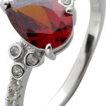 Damenring Silber 925 orange rot weisse Zirkonia