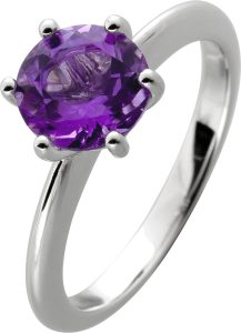 Solitärring Silber 925 lila Amethyst Edelstein 2.0ct.