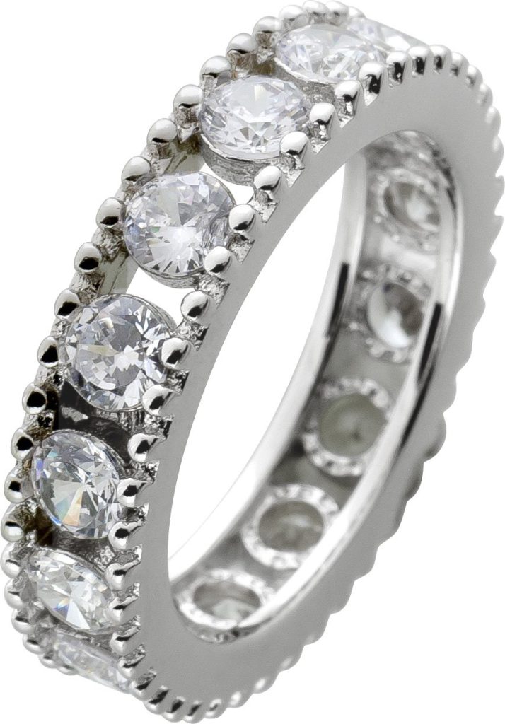 Memoire Damenring Silber 925 weisse Zirkonia