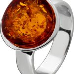 Bernstein Ring Silber 925 cognac brauner Edelstein