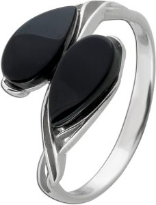 Onyx Ring Silber 925 schwarze Edelsteine