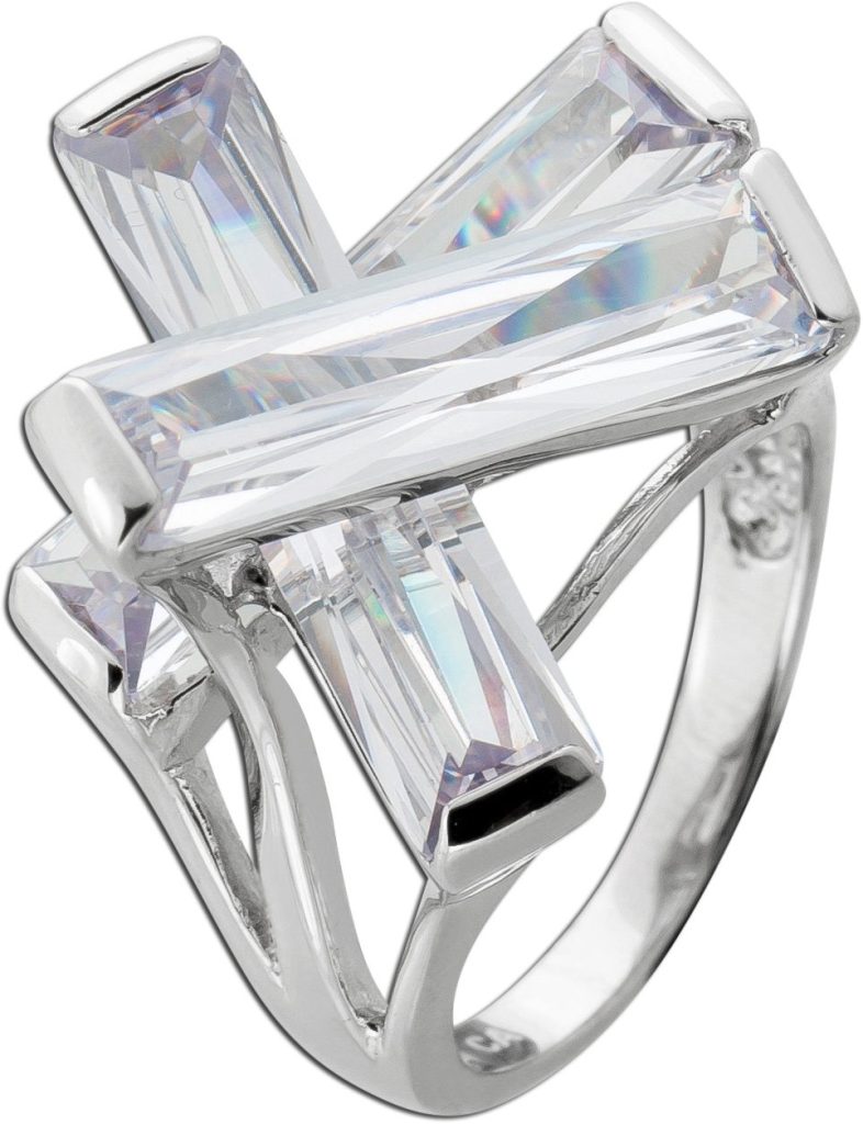 Damenring Silber 925 weiße Zirkonia Steine