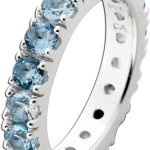 Memoire Alliance Ring Silber 925 hellblaue Zirkonia Steine