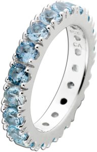 Memoire Alliance Ring Silber 925 hellblaue Zirkonia Steine