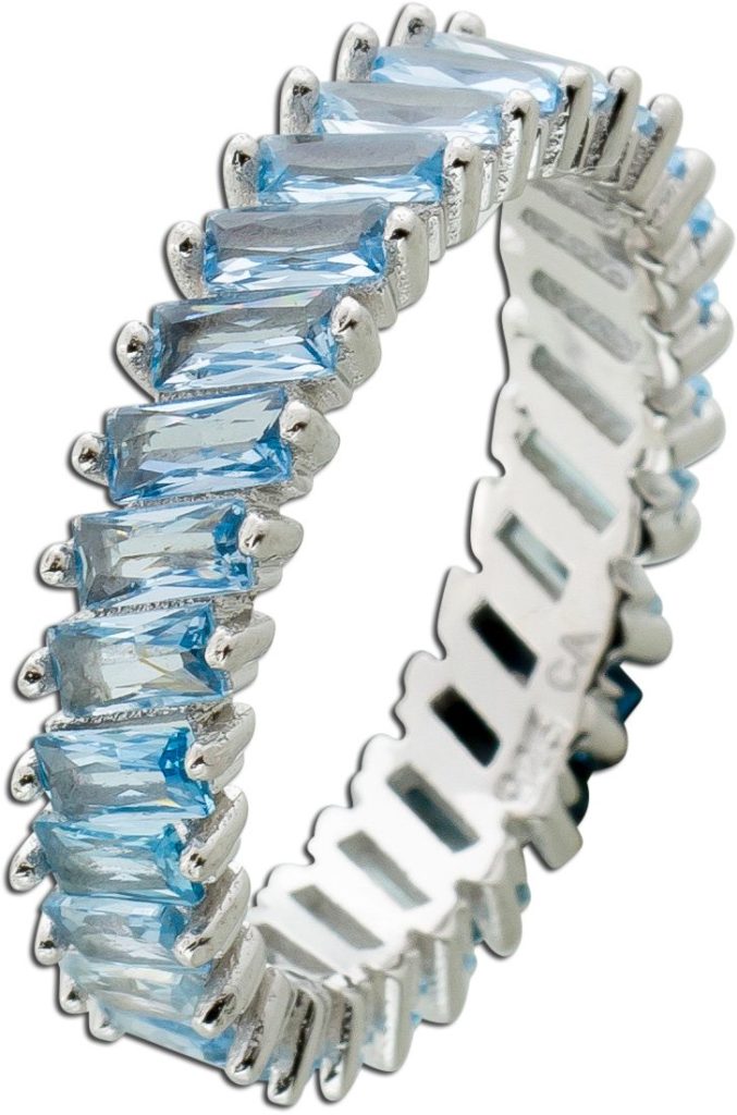 Memoire Alliance Ring Silber 925 hellblaue Zirkonia Steine