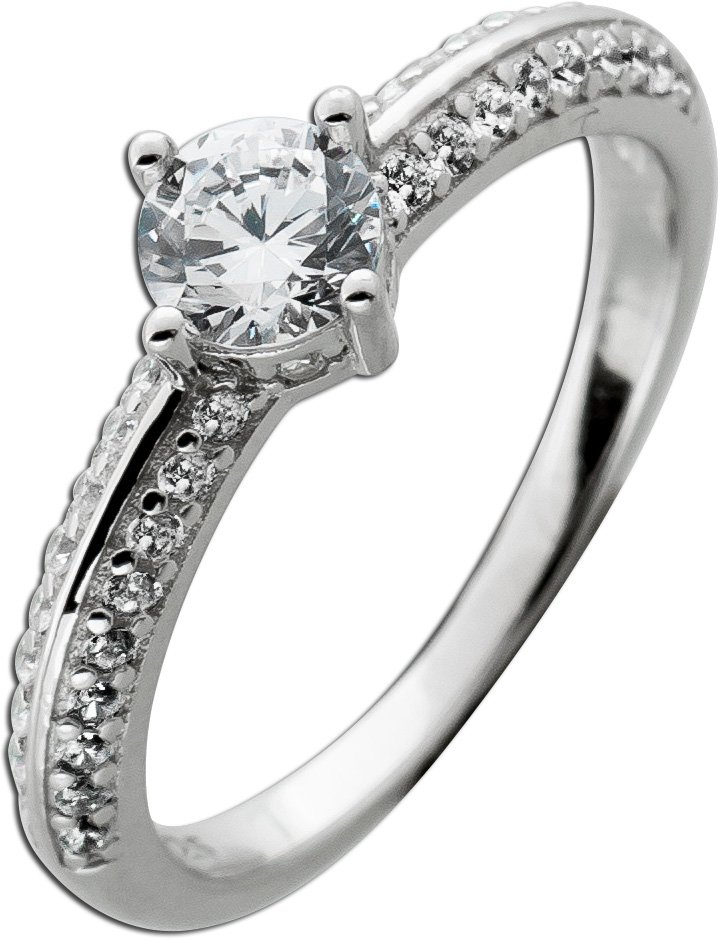Damenring Silber 925 weiße Zirkonia Steine